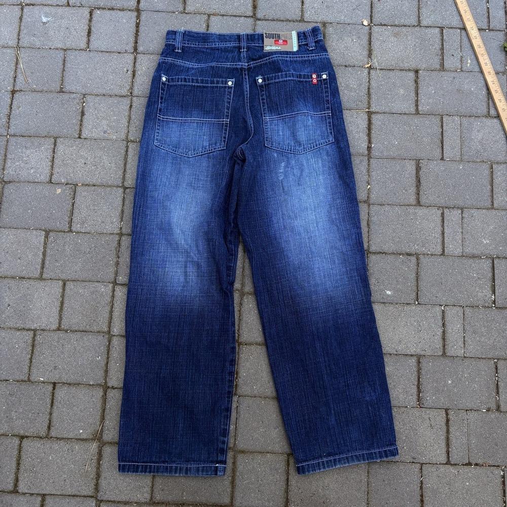 Vintage Southpole Red Tab Baggy Jeans Size 32x20 Y2K Wide Leg Grunge Skater